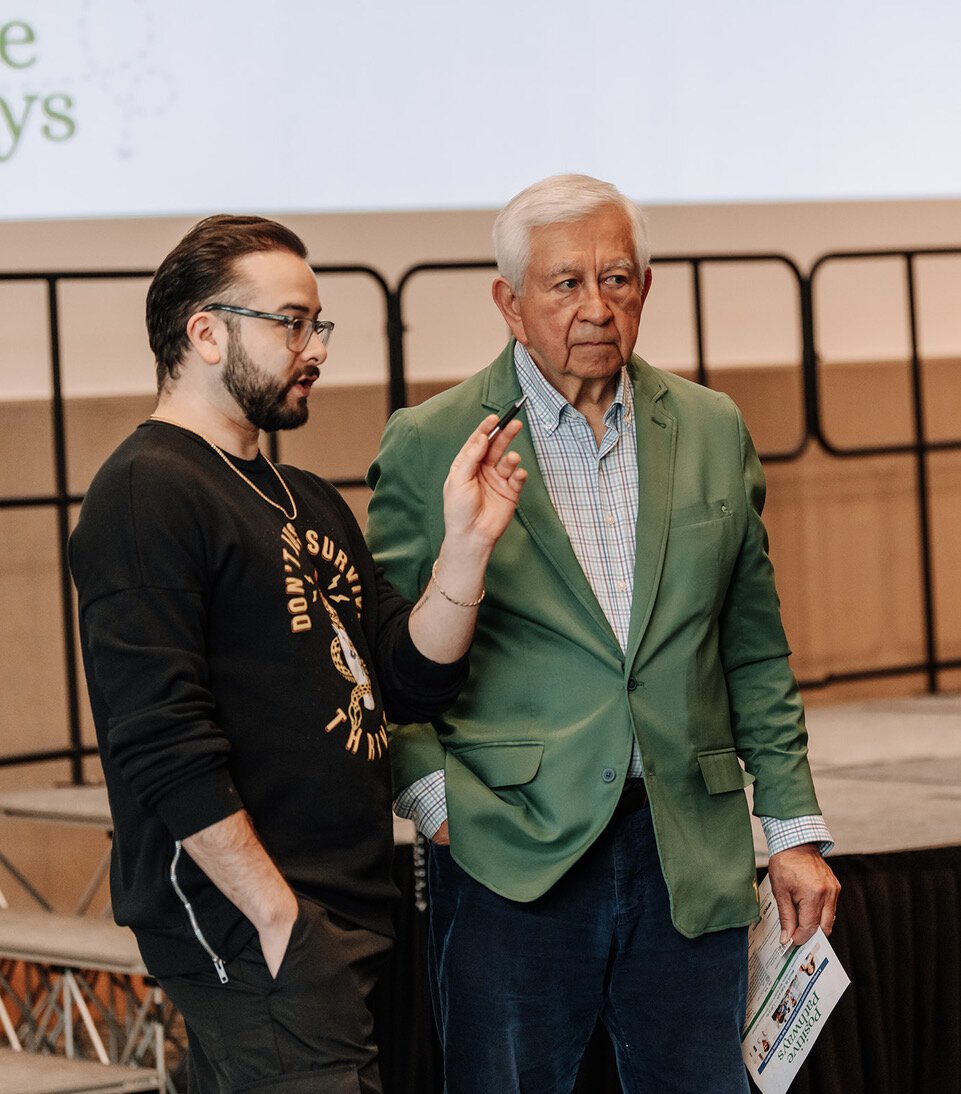 Entrepreneur Aaron Robles and Latinos Count Executive Director Steve Corona 