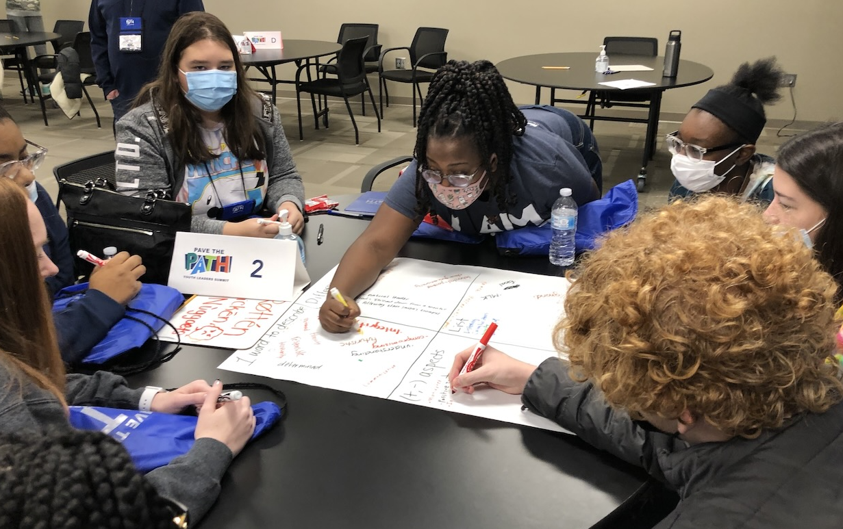 Pave the Path's annual Youth Leadership Summit brings together “humble, hungry, and smart” high schoolers for a two-day experience, featuring interactive breakout sessions, workshops led by community leaders, and idea-generating sessions.