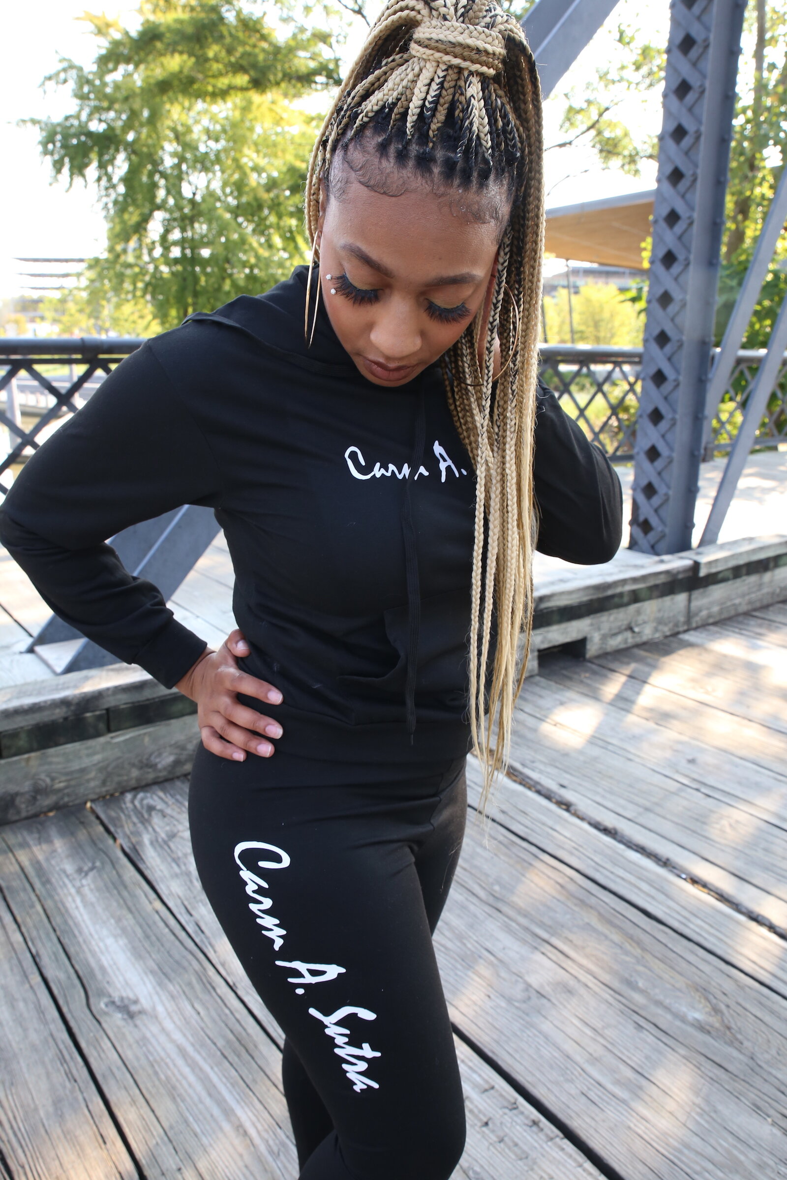 Entrepreneur Carmen Perry sports one of her Cotton Comfort Pants Sets.