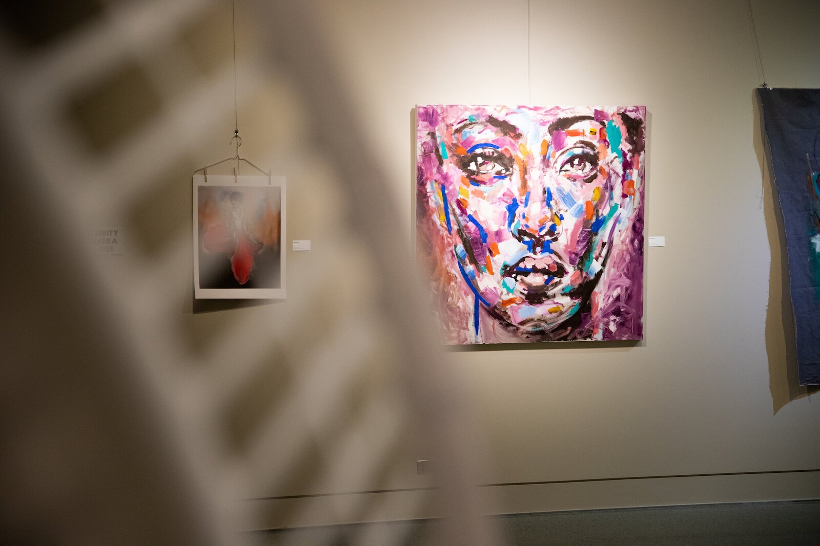 A piece by Fort Wayne Artist Theopolis Smith III, at the Jeffrey R. Krull Art Gallery inside the Allen County Public Library in 2019.