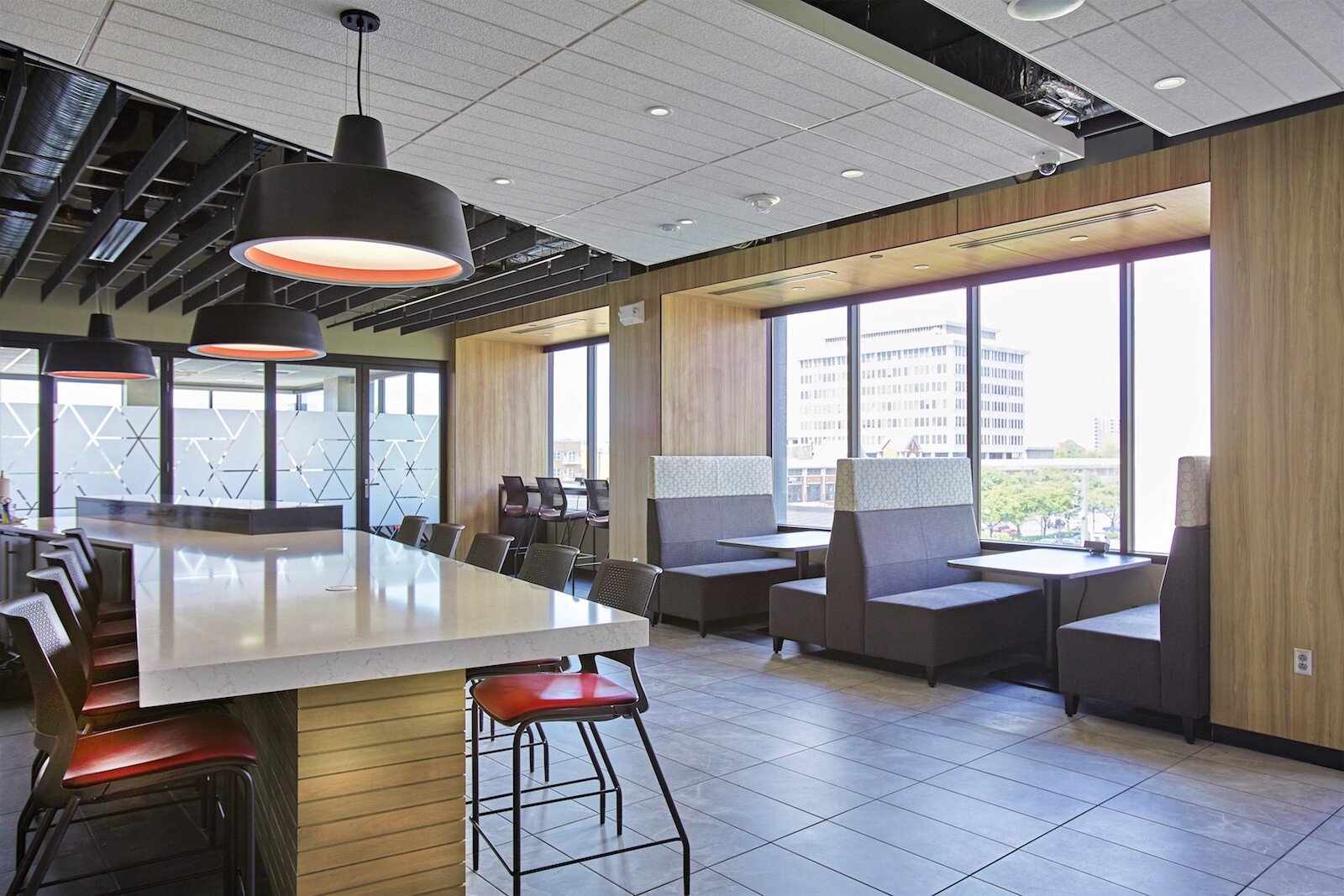 Pizza Hut of Fort Wayne’s headquarters includes an open office concept with several Universal Design features.
