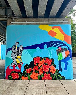 The Unity Mural is a celebration of Fort Wayne's diverse community, located between Promenade Park and The Landing.