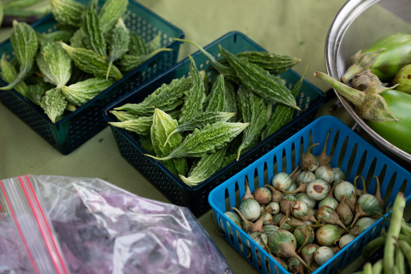 Produce grown by farmers at the Rose Avenue Education Farm.