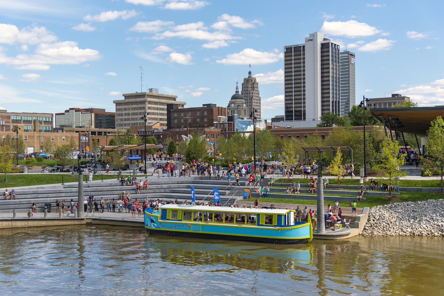 Promenade Park in downtown Fort Wayne opened in August 2019.