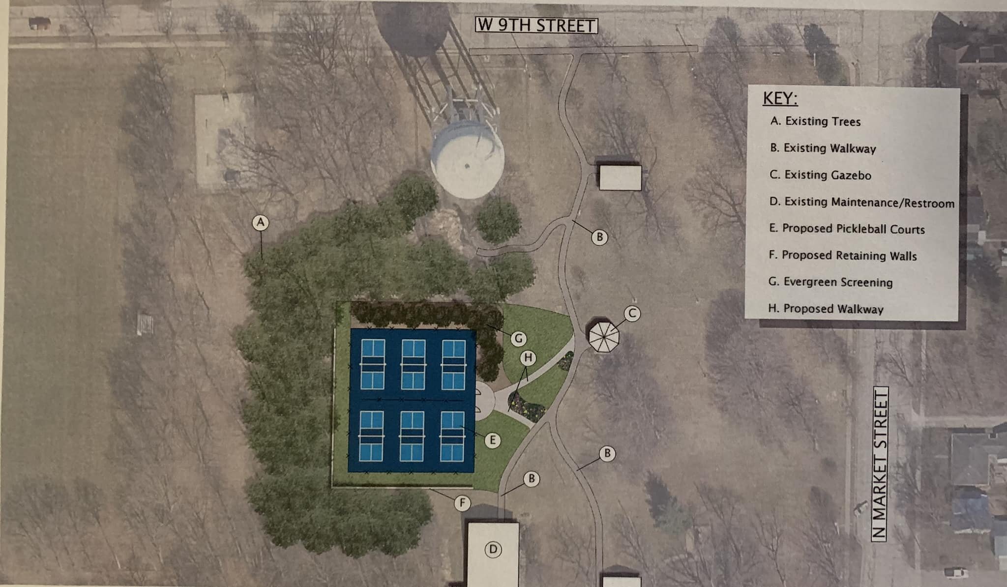 The proposed courts for Warvel Park.
