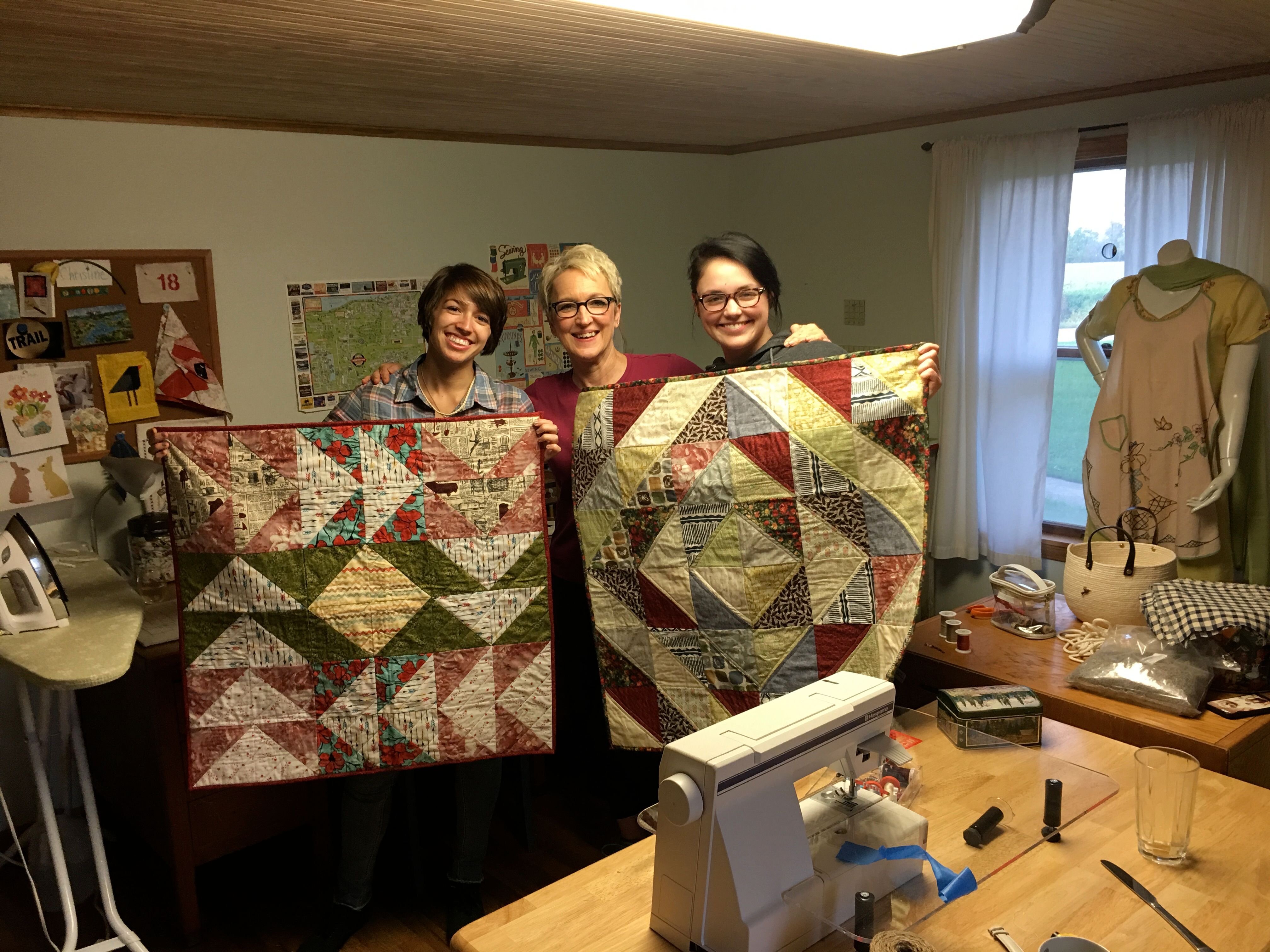 Christine Paul with quilting students.