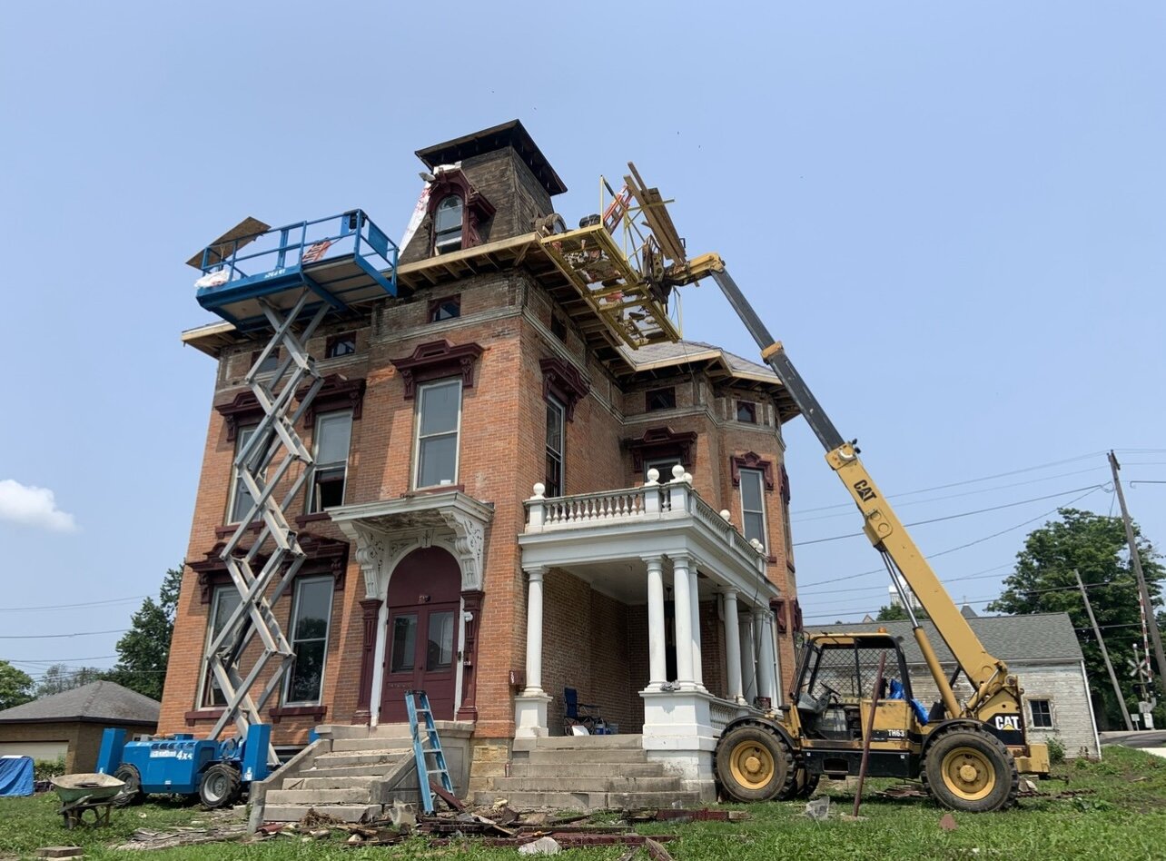 The exterior of the Rauh's home during renovations.