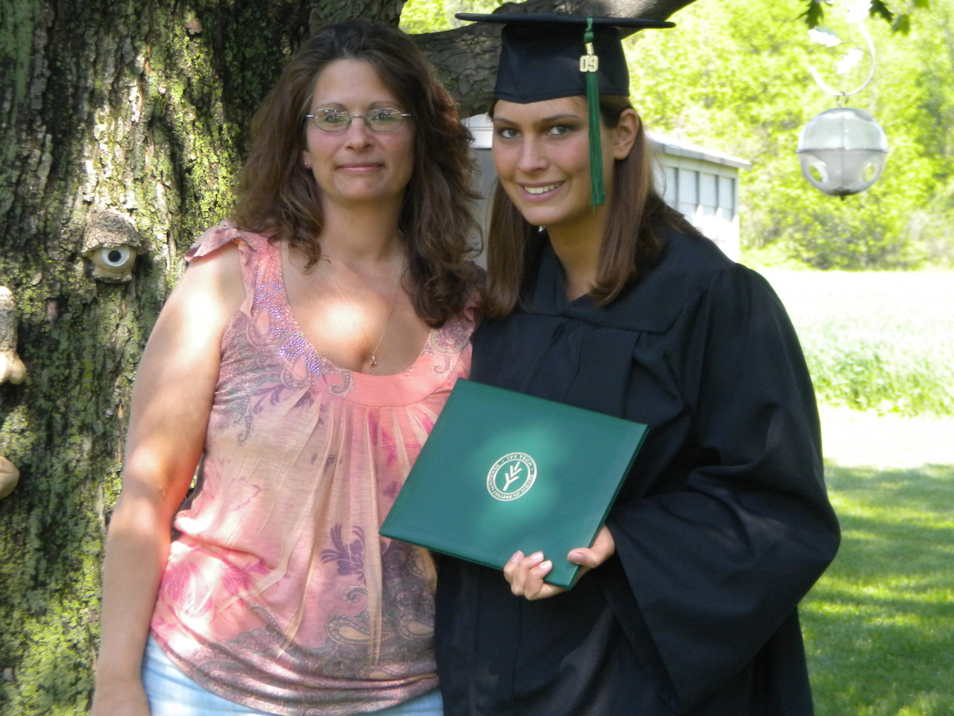 Rhiannon and her mother, Cheryl, celebrate her Ivy Tech graduation. Rhiannon then went on to earn a bachelor's degree in business from Trine University.