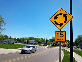The former “Five Points” intersection has become a roundabout, providing for improved traffic flow, increased safety, and likely leading to lower annual costs. 