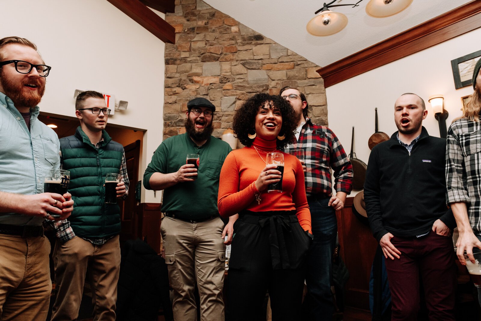 Members of the Ragtag Bunch sing during a performance at J.K. O’ Donnell’s on February 24, 2022.