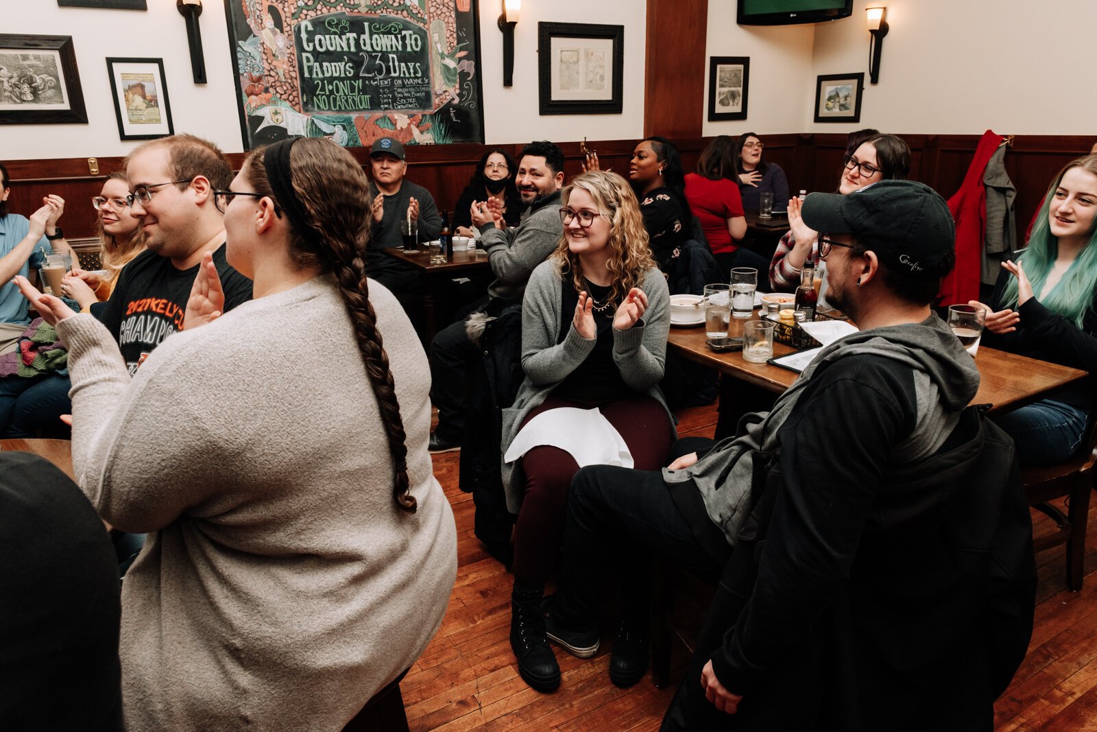 The crowd cheers during a performance of The Ragtag Bunch at J.K. O’ Donnell’s on February 24, 2022.