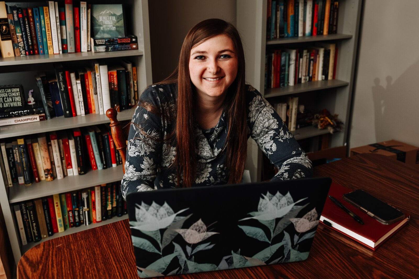 Bailey Gerber works from home as a Content Creator in the marketing department for Indiana Wesleyan University-National & Global.