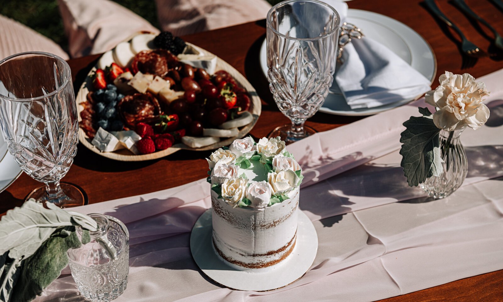 A picnic set up by Samantha Cazares, owner of Simply Charming.