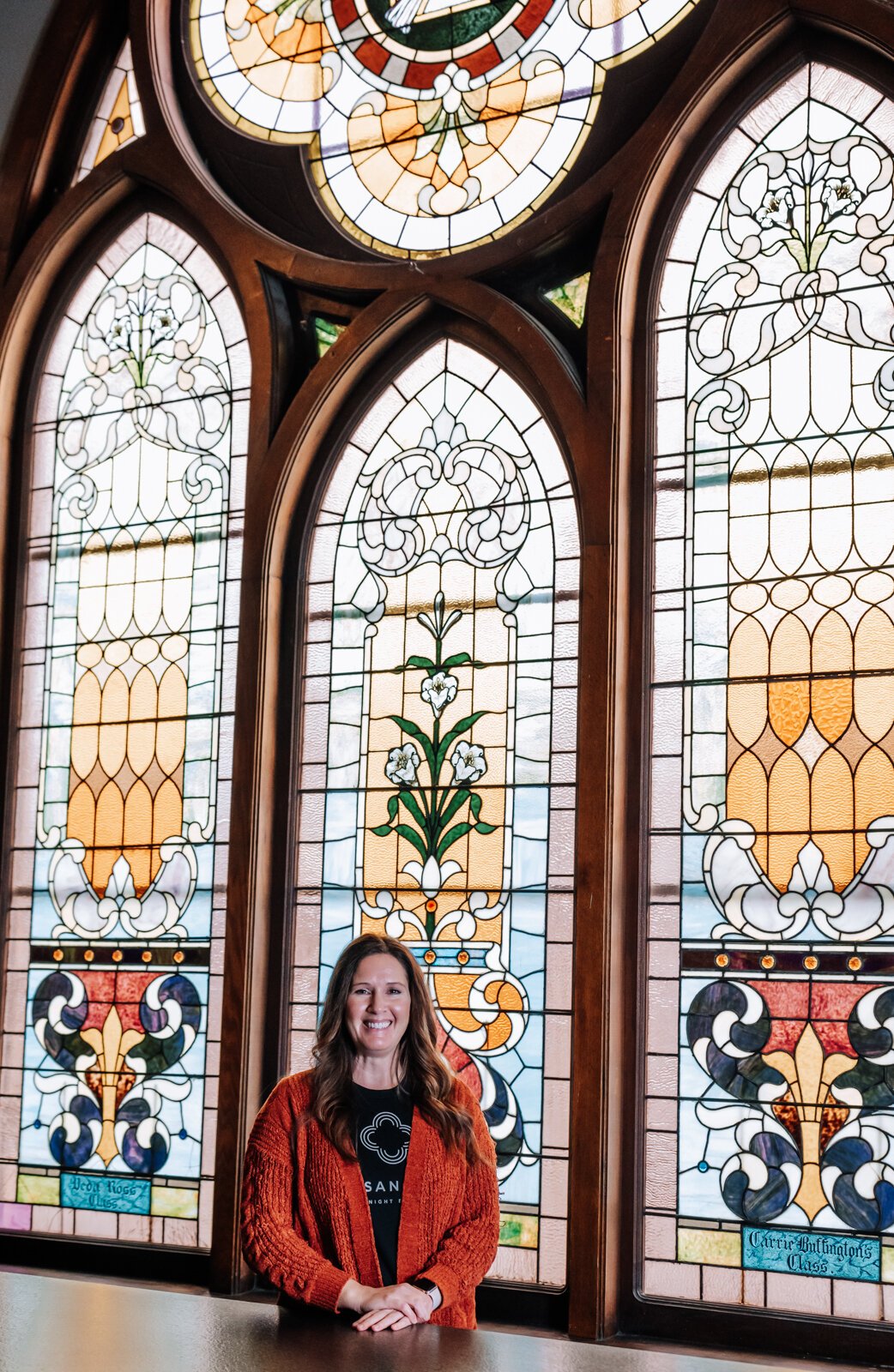 Jennifer Bailey on the main floor of her Airbnb the Sanctuary in Wabash.