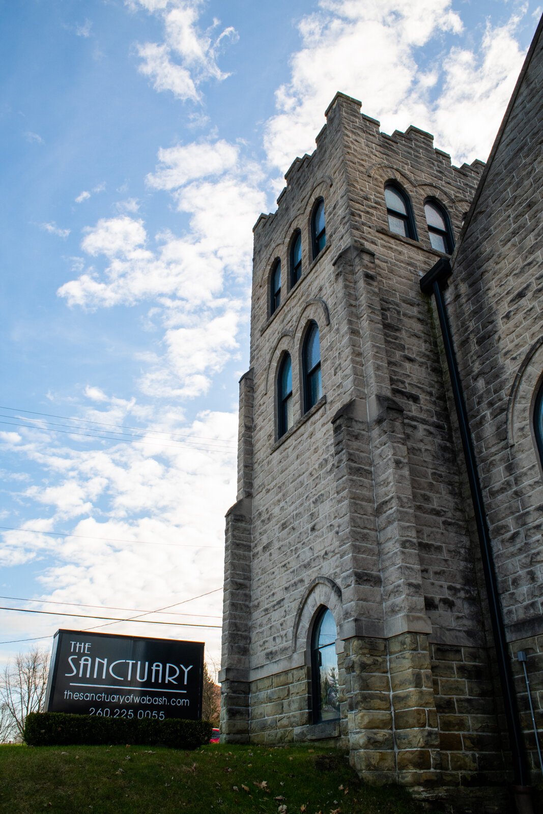 The exterior of the Sanctuary features castle-like details.