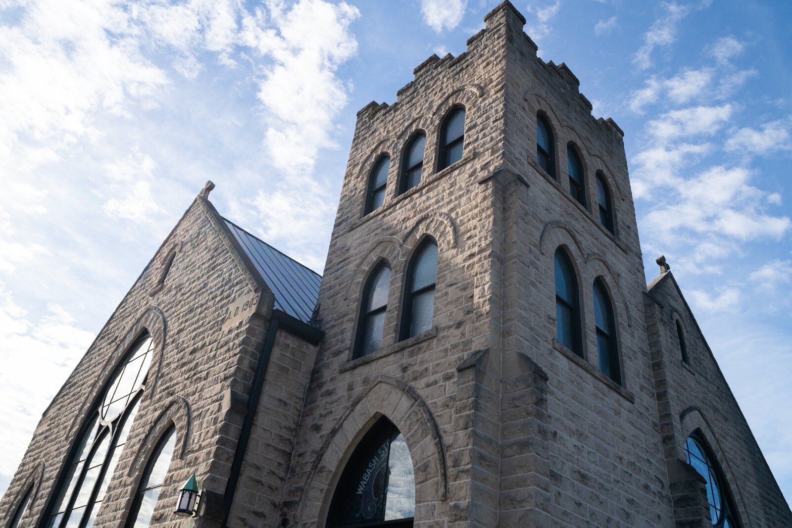 The exterior of the Sanctuary features castle-like details.