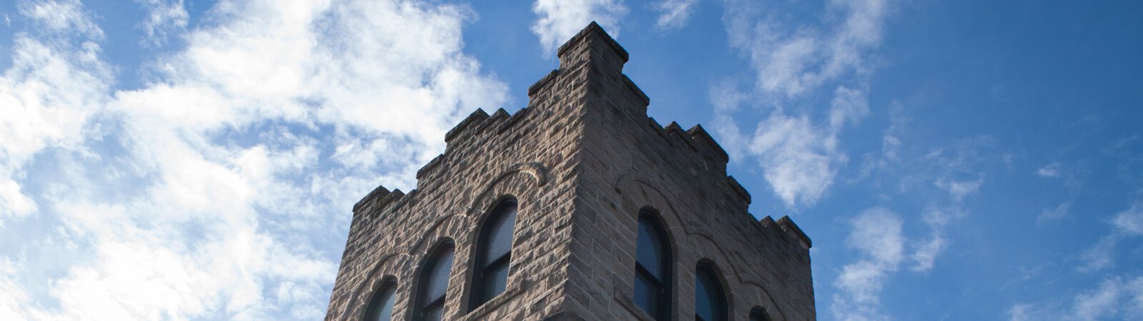 The exterior of the Sanctuary features castle-like details.