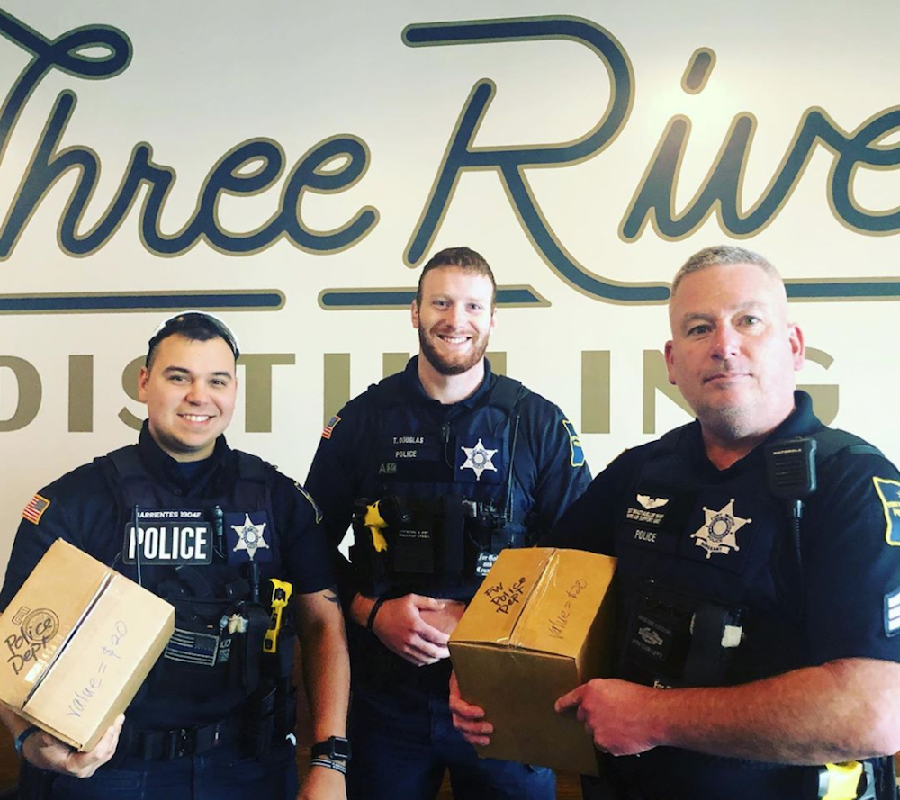 Three Rivers Distilling Co. is racing against the clock to produce as much hand sanitizer as they can for groups, like the Fort Wayne Police Department.