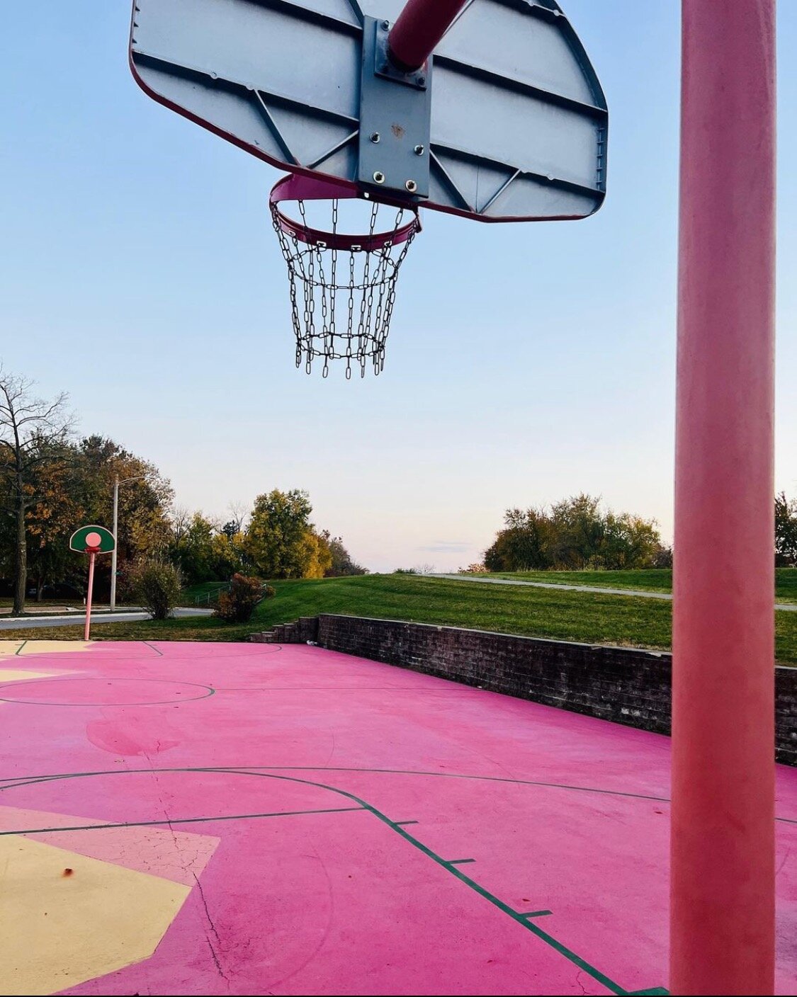 The basketball court at Carl O’Neal Memorial Park.