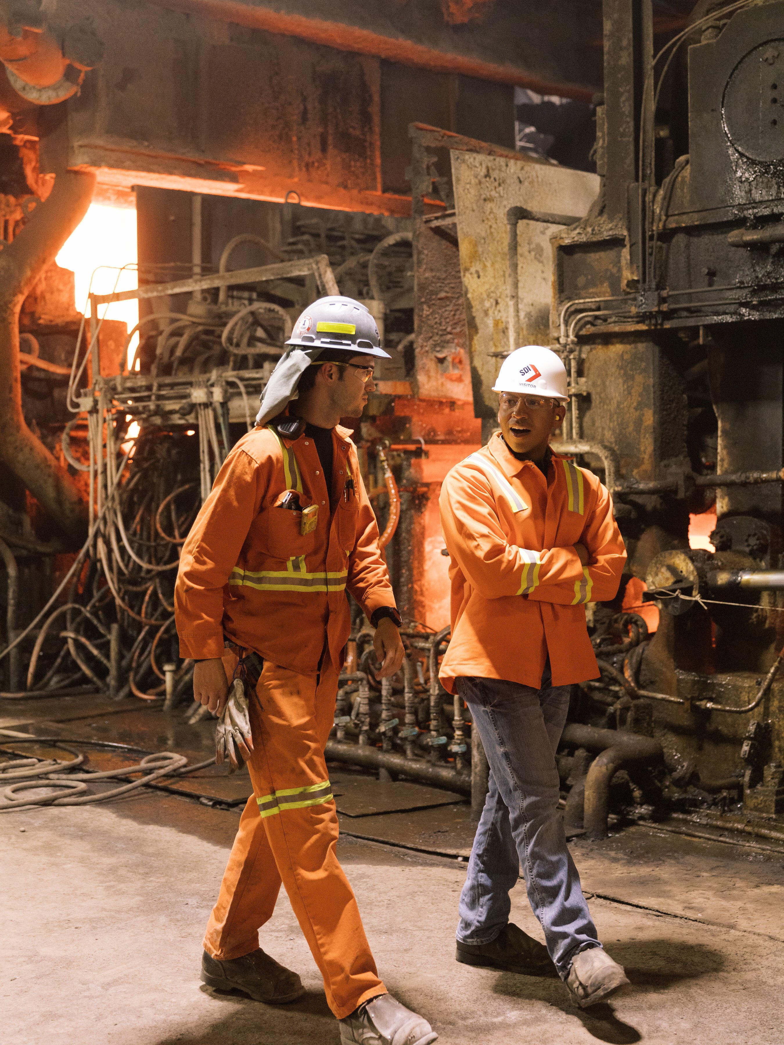 Employees at Steel Dynamics in Fort Wayne.