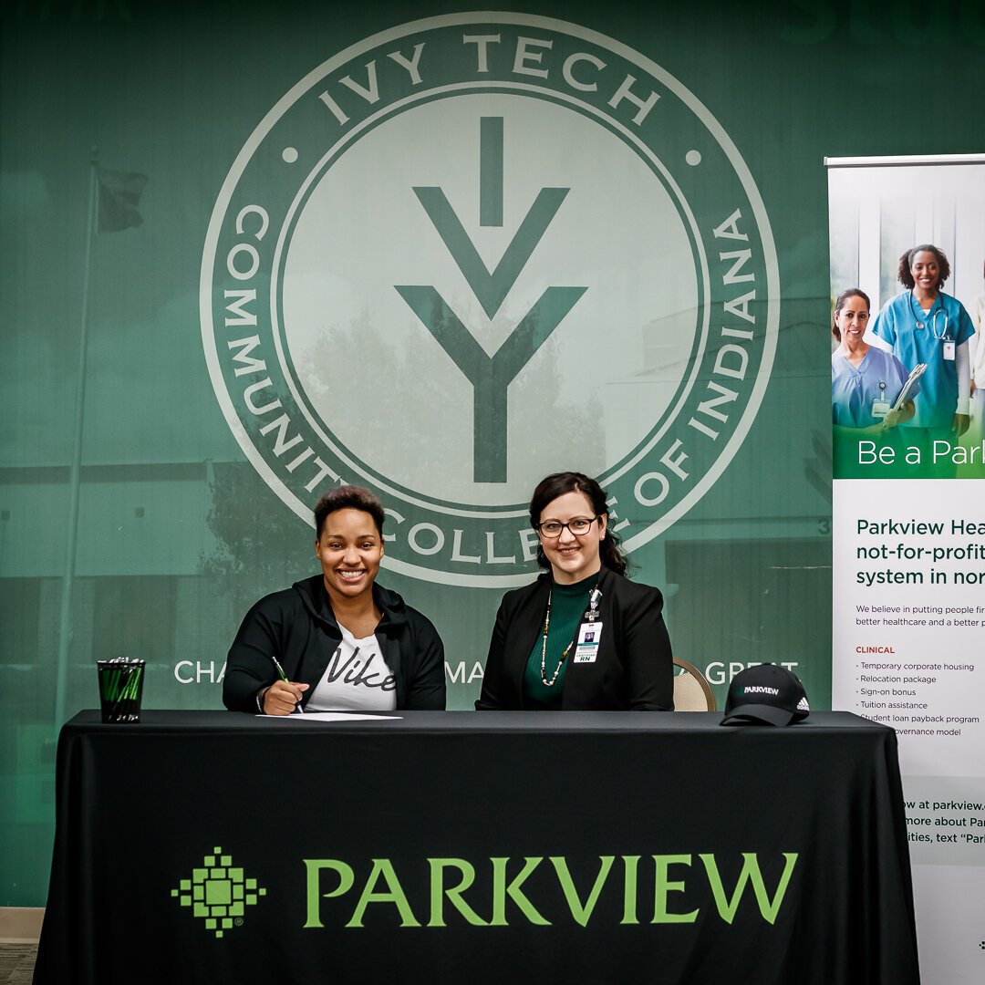 Parkview hosts a Signing Day for nurses at schools like Ivy Tech, similar to when a high school athlete commits to a university.