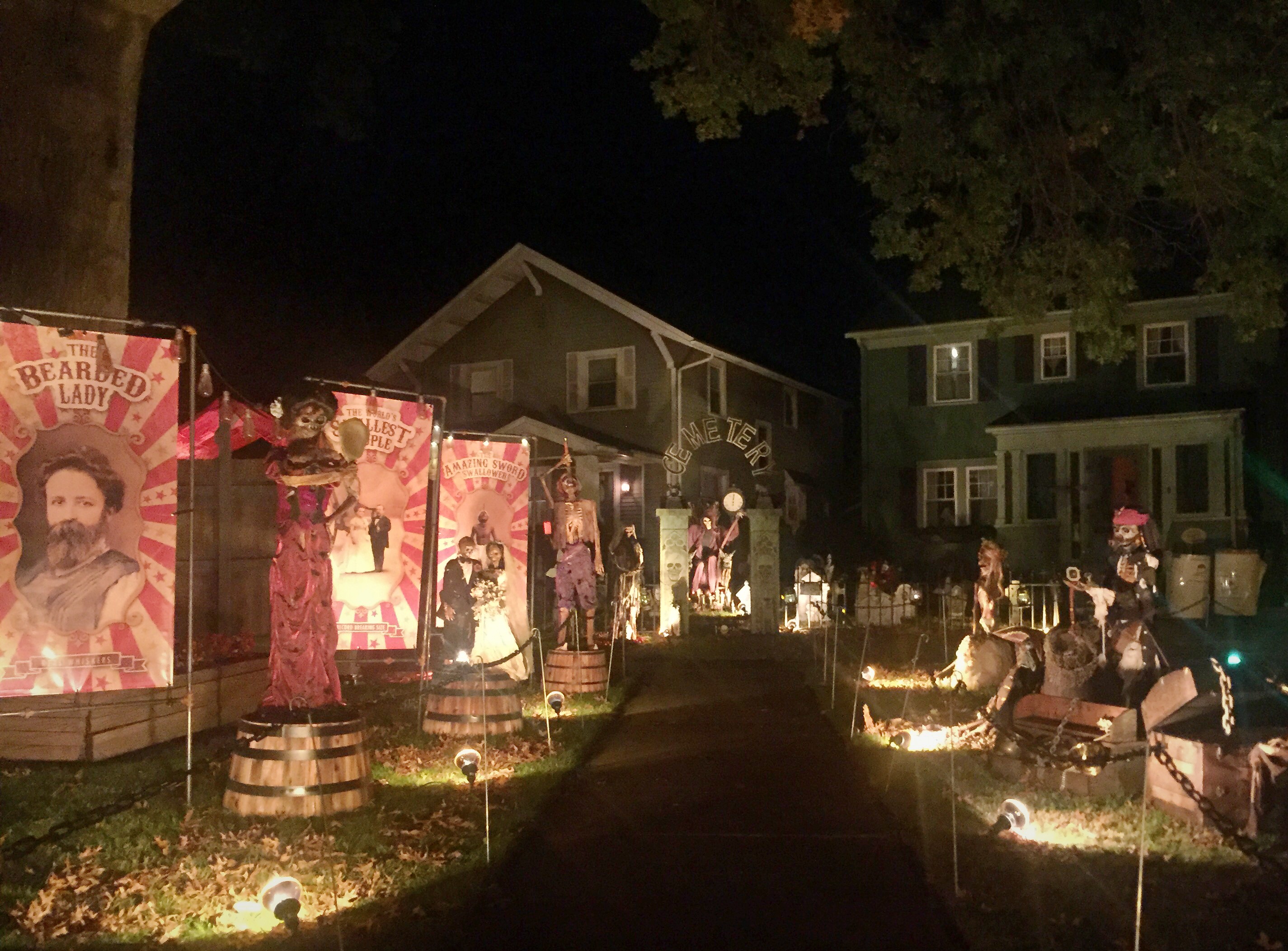 Skeletown takes over Hazel Stream's front yard every October.