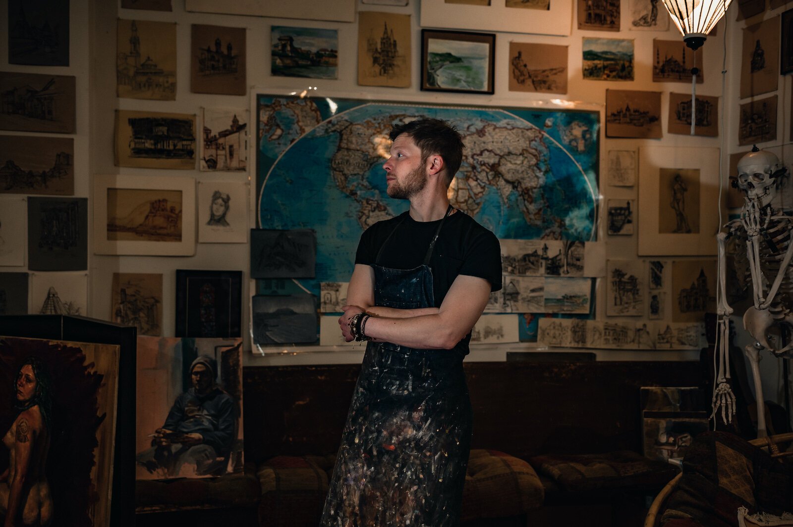 Artist Peter Lupkin in his studio.