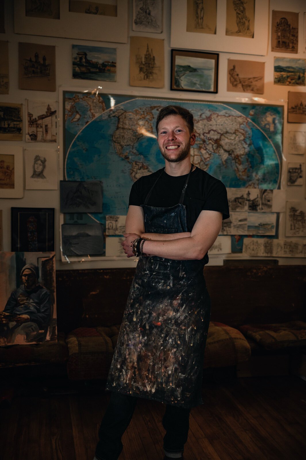 Artist Peter Lupkin in his studio.