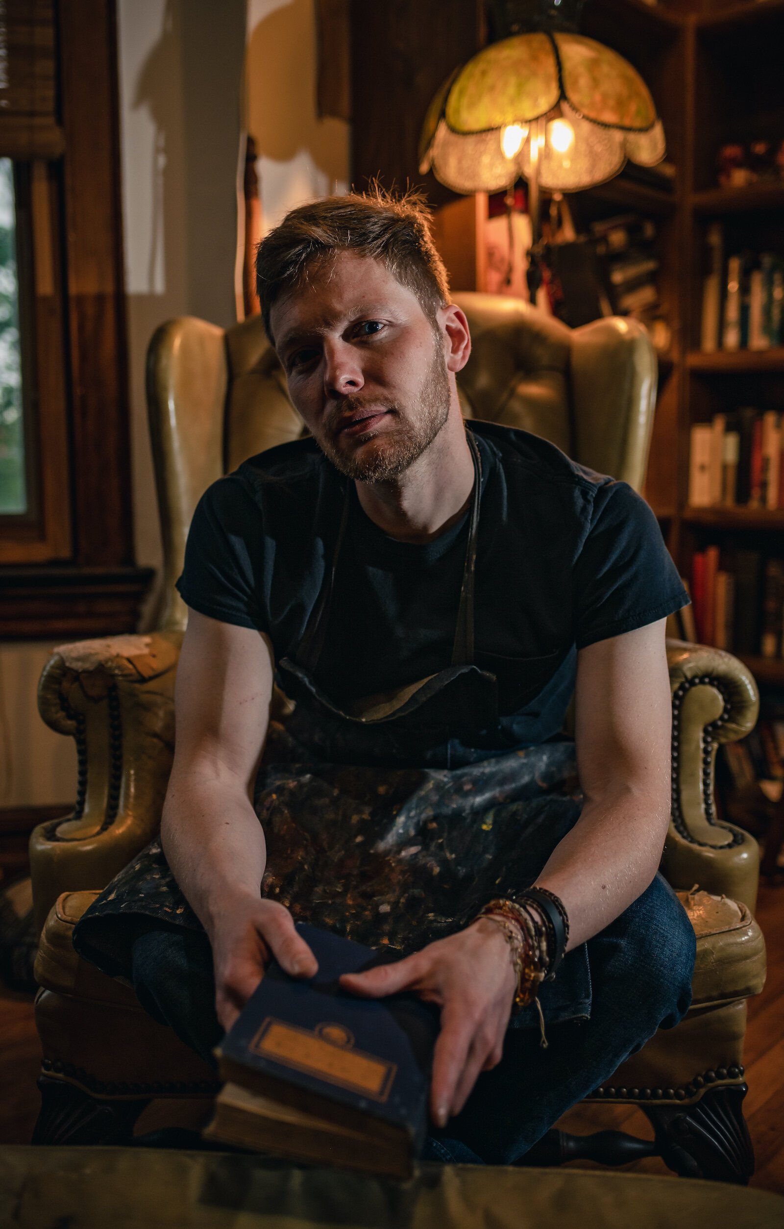 Artist Peter Lupkin in his studio.