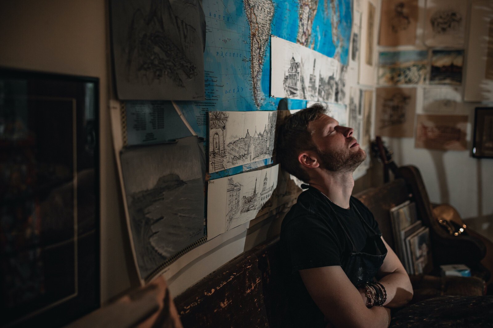 Artist Peter Lupkin in his studio.