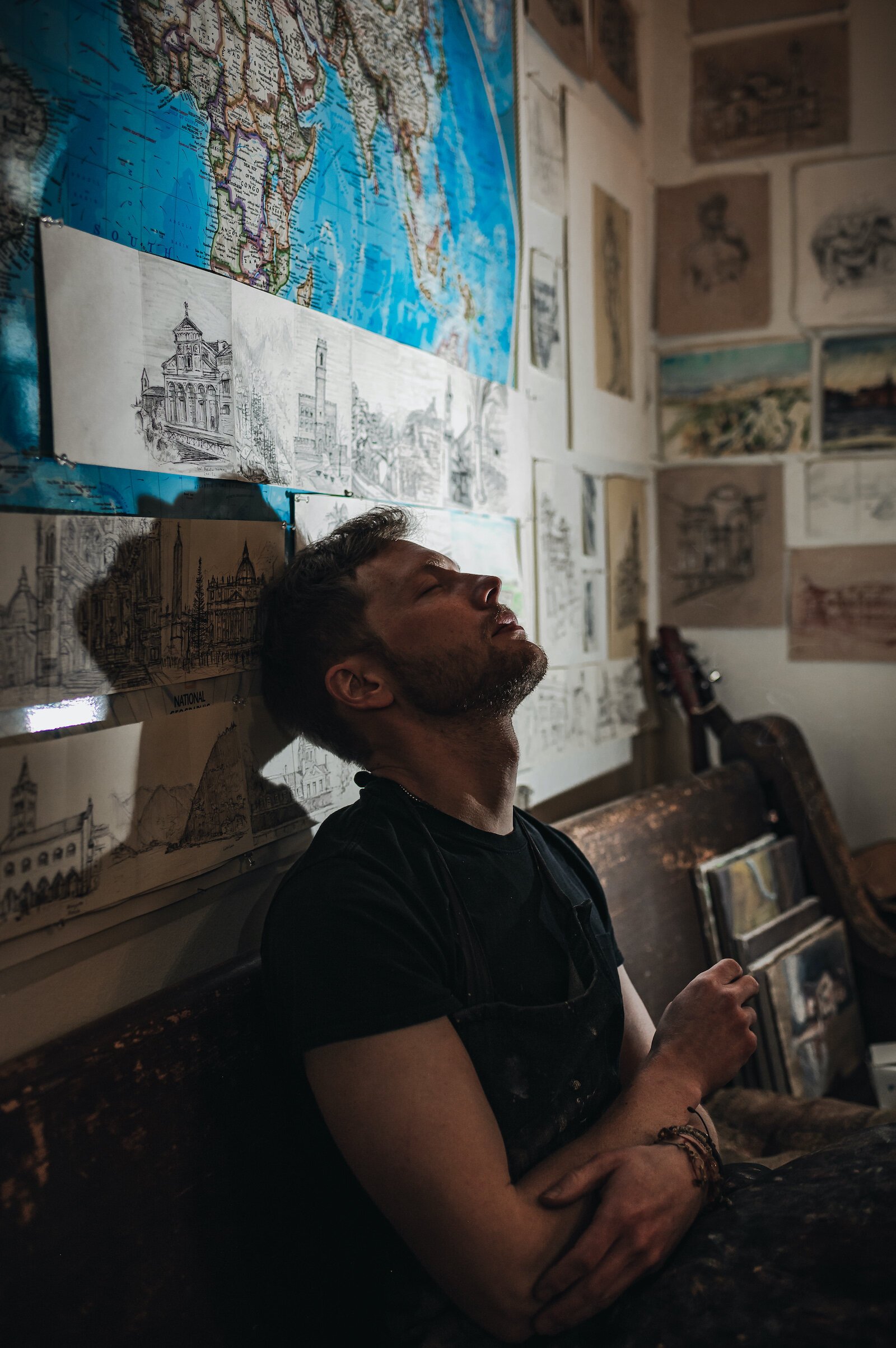 Artist Peter Lupkin in his studio.