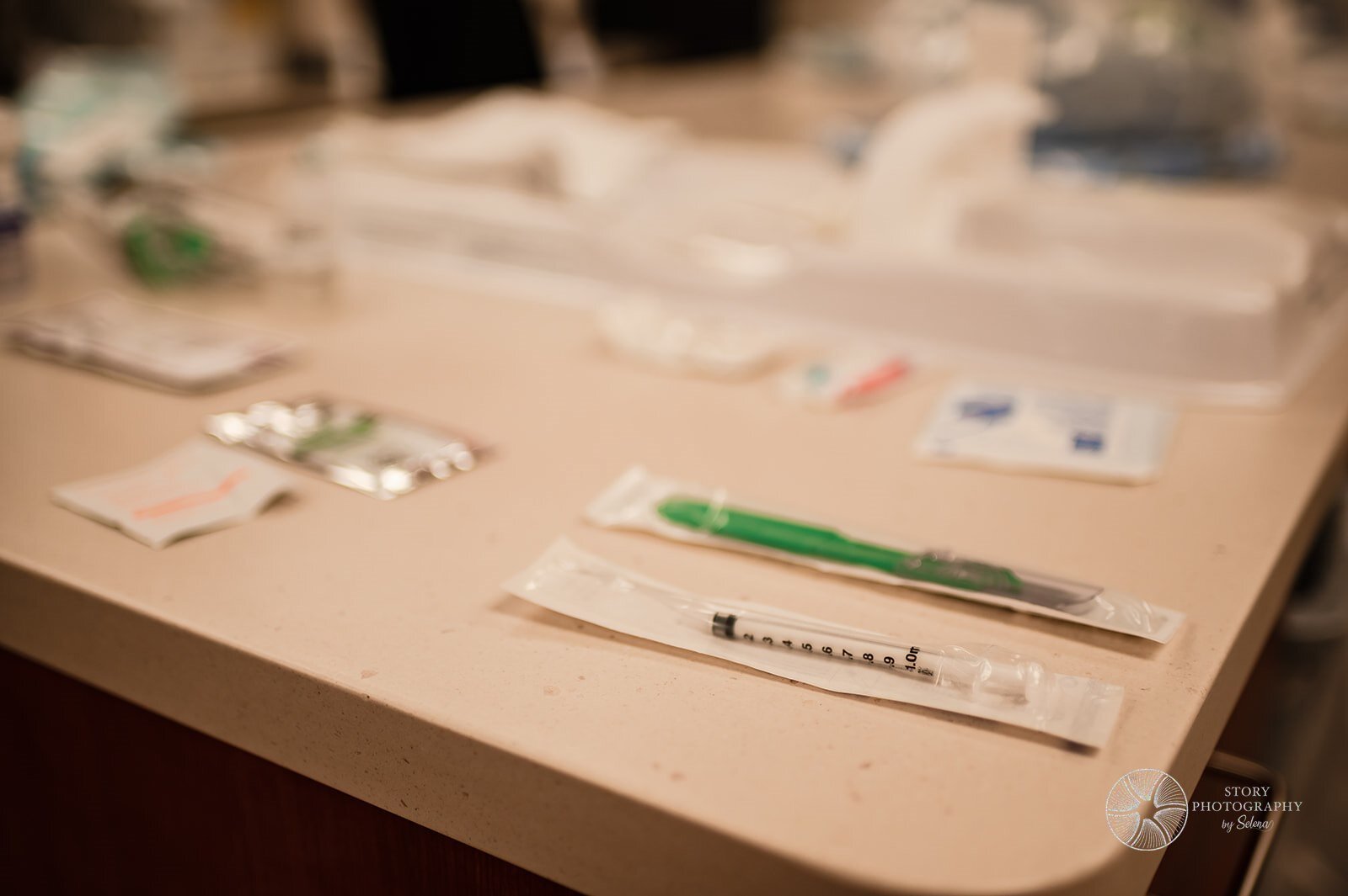 Supplies laid out for students from Indiana University's School of Nursing Fort Wayne during a clinical.