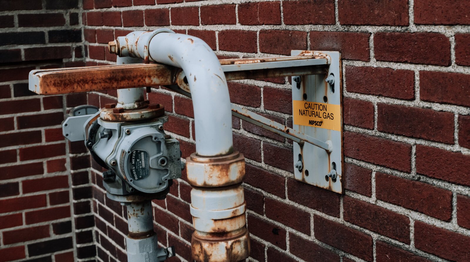 A NIPSCO gas meter in the alleyway next to Brightpoint at 227 E. Washington Blvd.