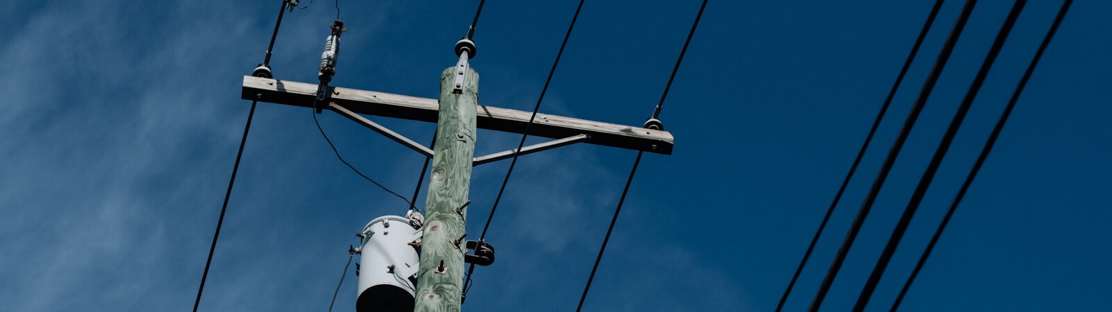 Power lines along Vance Ave. near Crescent Ave. in front of homes in Fort Wayne.