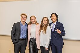 Grace College student entrepreneurs from left are Tommy Meier, Mackenzie DeLong, Kaley Dawson, and Noah Jeong.