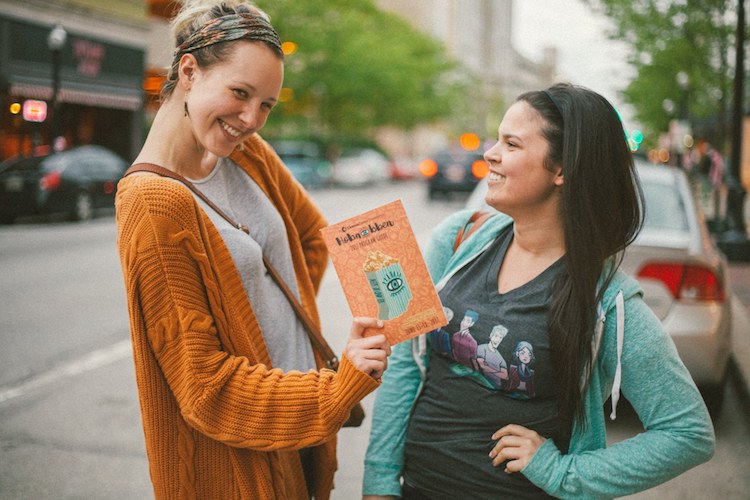 Volunteers for the 2017 Hobnobben Film Festival pose in downtown Fort Wayne.