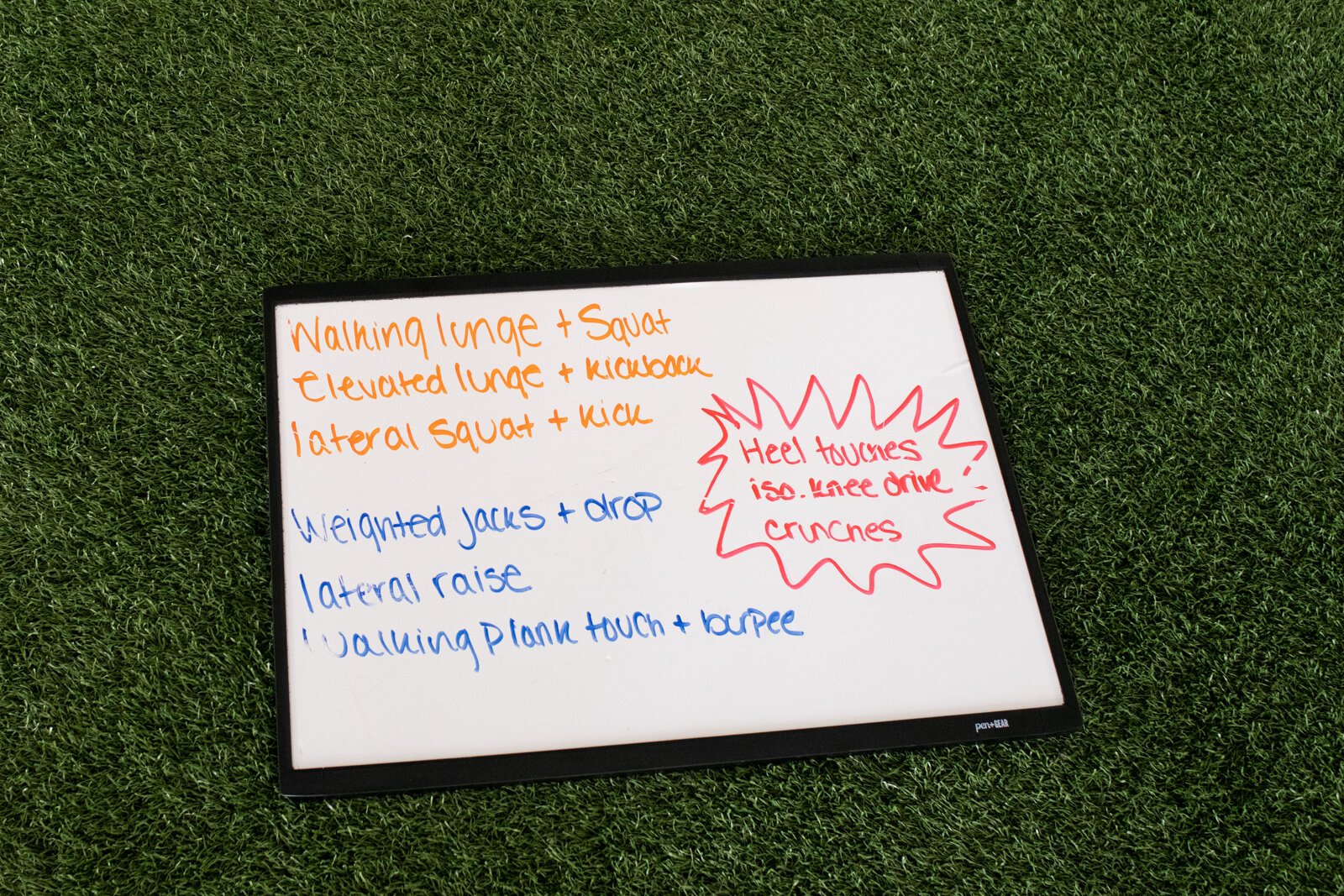 The class plan for a group workout session created by Victoria "Tori" Soto of Tori Leigh Fitness.