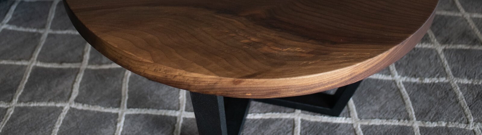 A detail shot of Lee Hoffmeier's first coffee table in his home.