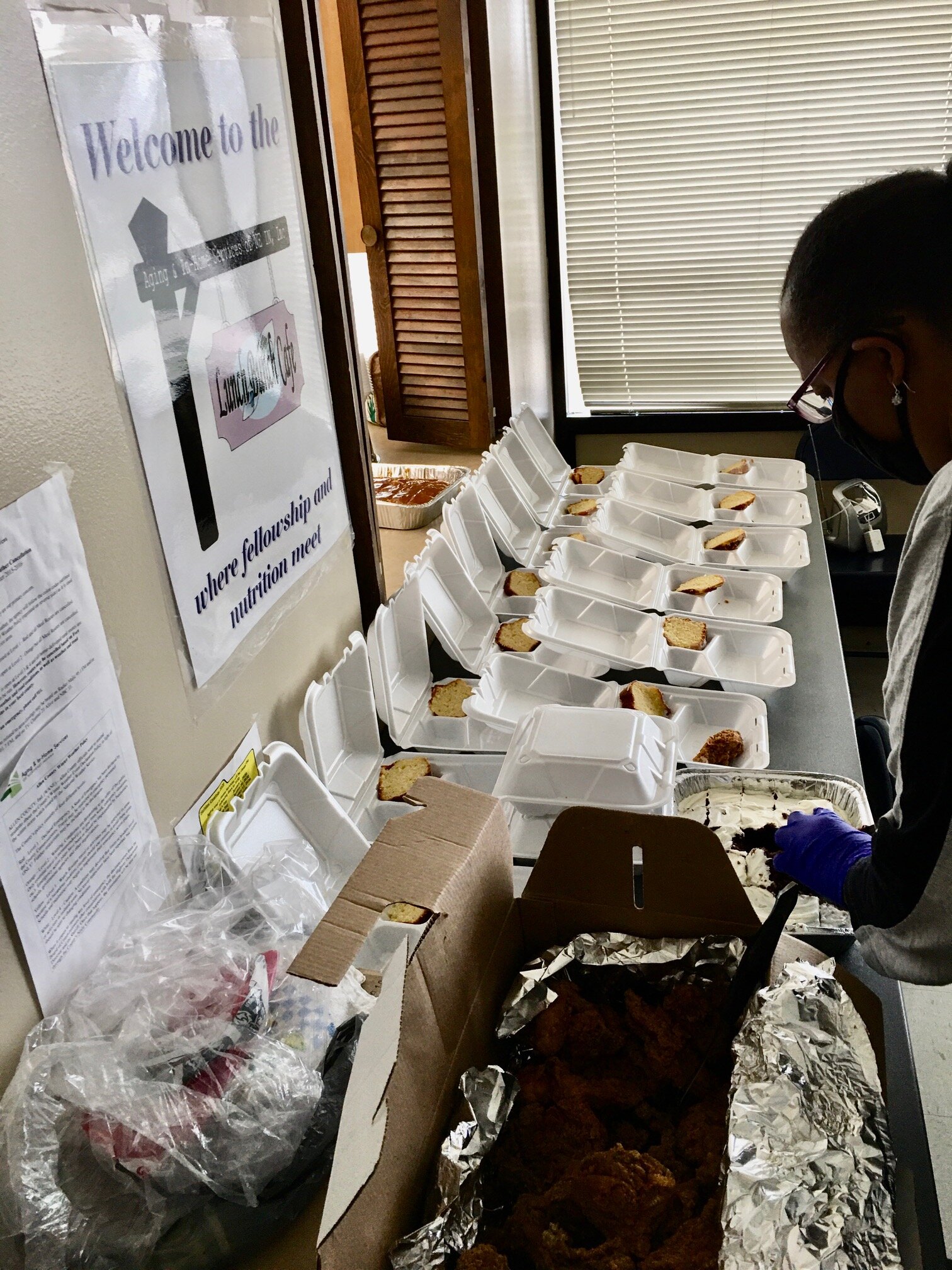 Since COVID made gathering hazardous, Tall Oaks tenant leaders have adapted and made sure their neighbors could get their home-cooked meals by taking pre-orders and delivering them in individual containers.