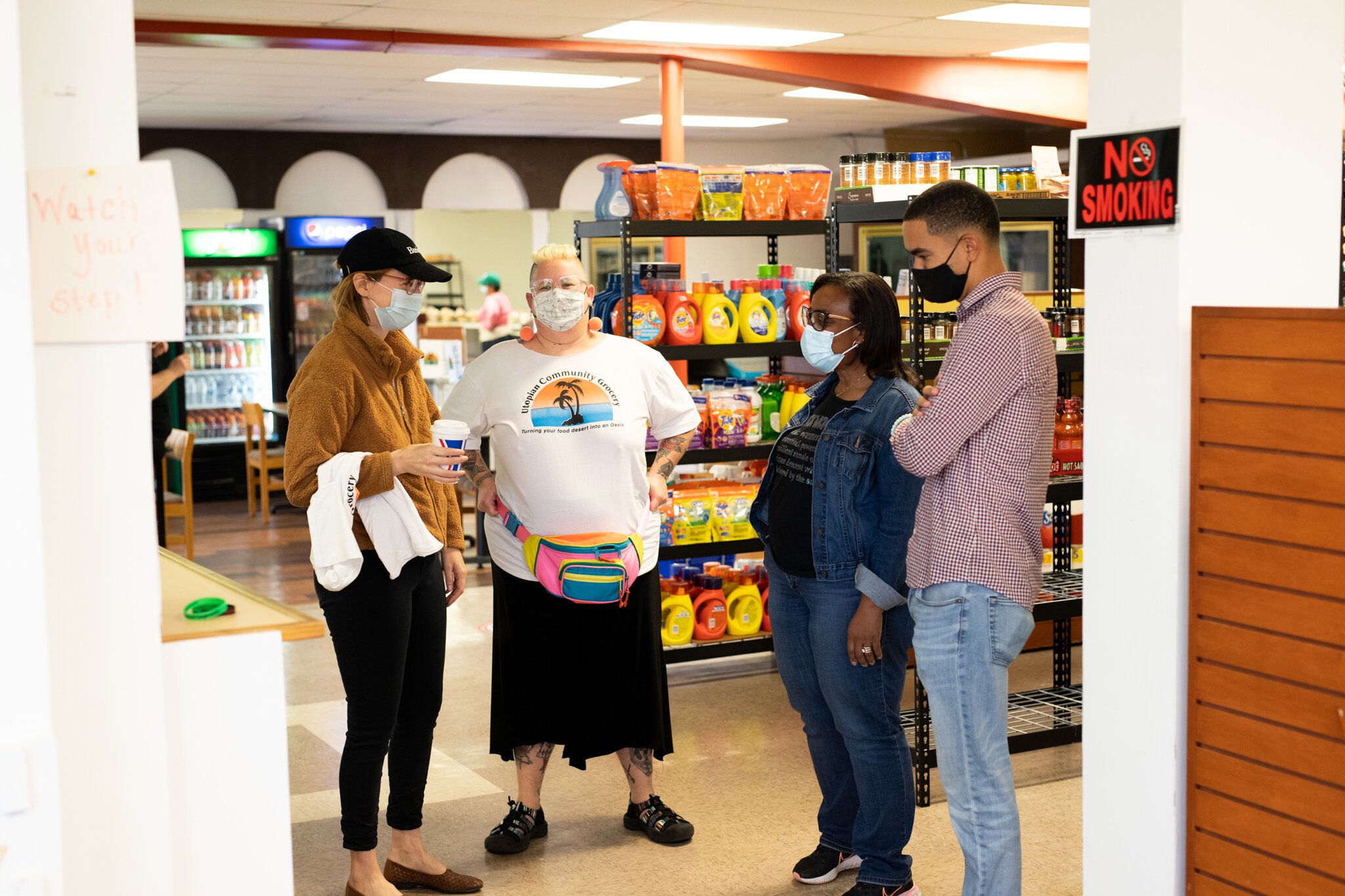 Supporters at the Grand Opening of Utopian Community Grocery store.