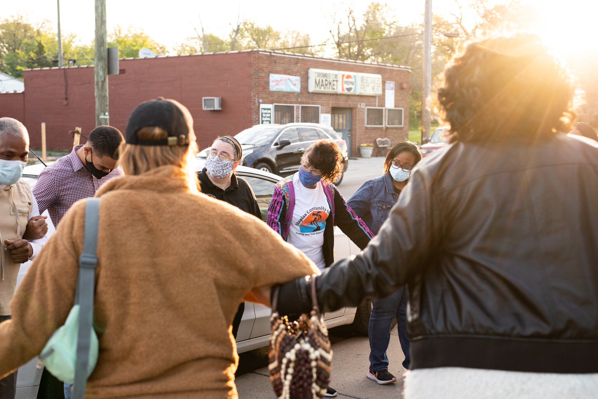 Supporters at the Grand Opening of Utopian Community Grocery store.