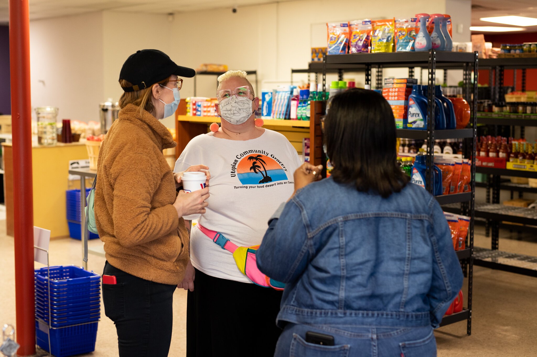 Supporters at the Grand Opening of Utopian Community Grocery store.