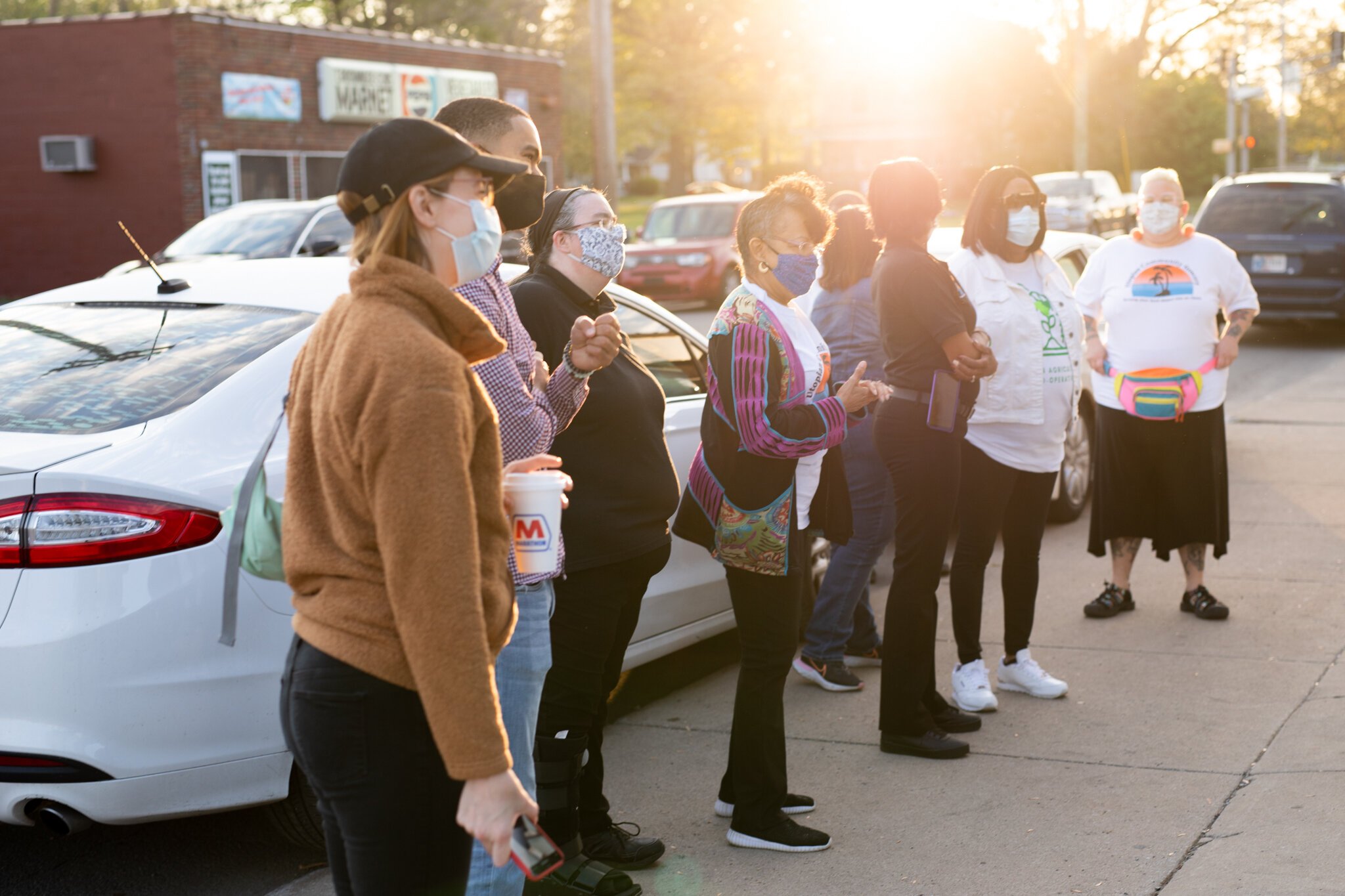 Supporters at the Grand Opening of Utopian Community Grocery store.