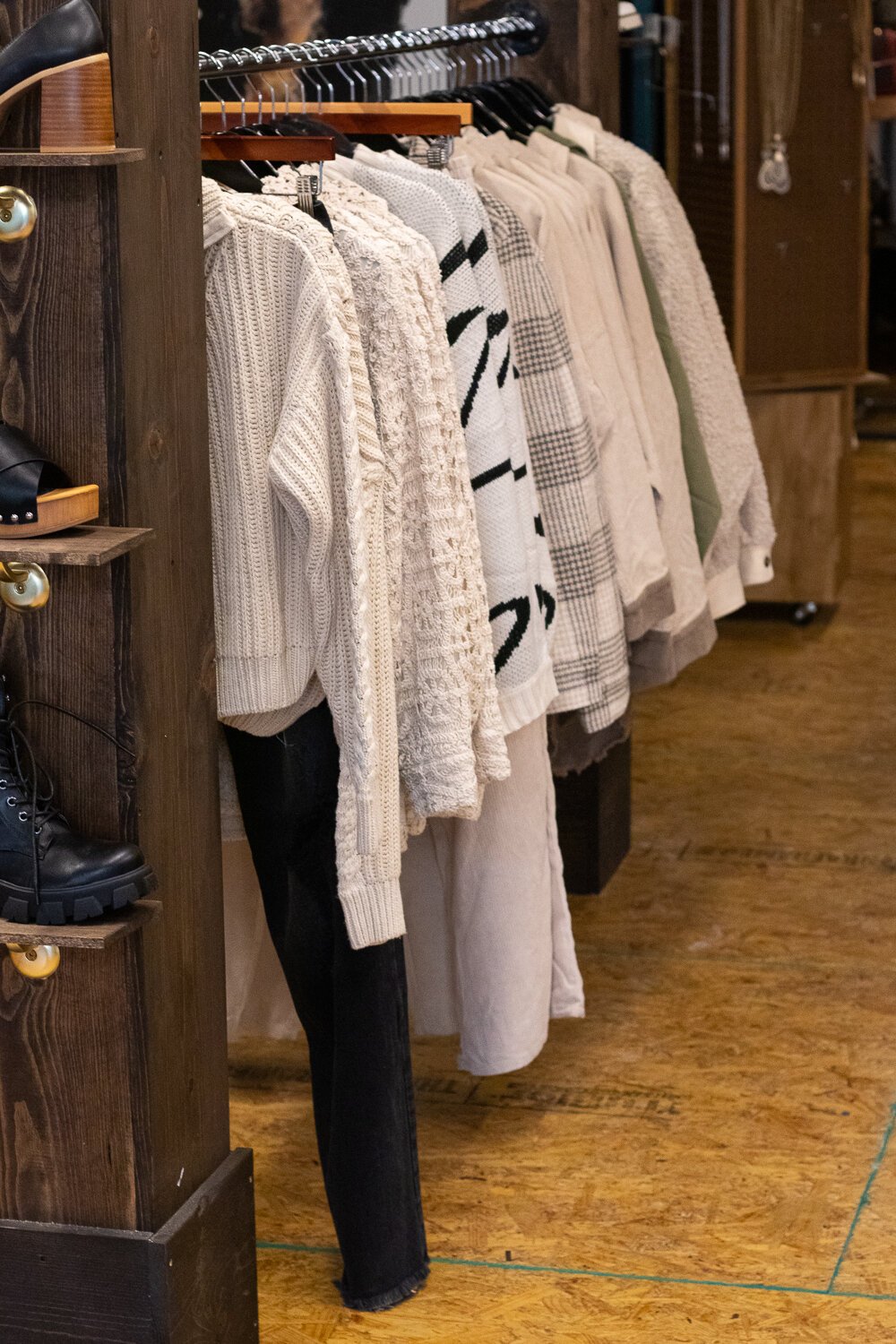 Clothing racks at The Urban Hippie.