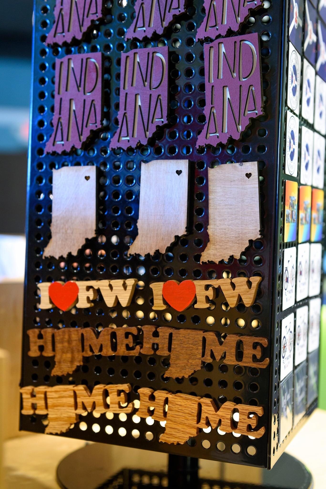 Visit Fort Wayne offers locally made magnets and ornaments.