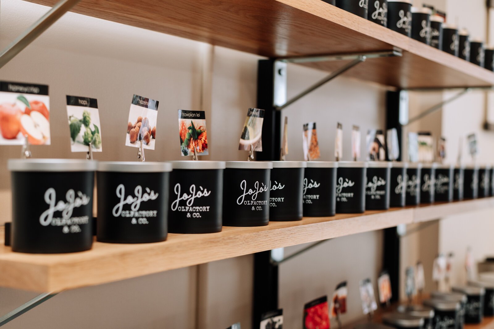 A variety of candles at JoJo's OlFactory Co., 36 W Canal St, Wabash, IN 46992.