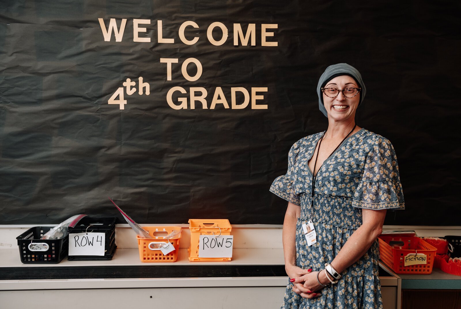 Headshot of Keri Mertz in her classroom at O J Neighbours Elementary School in Wabash.