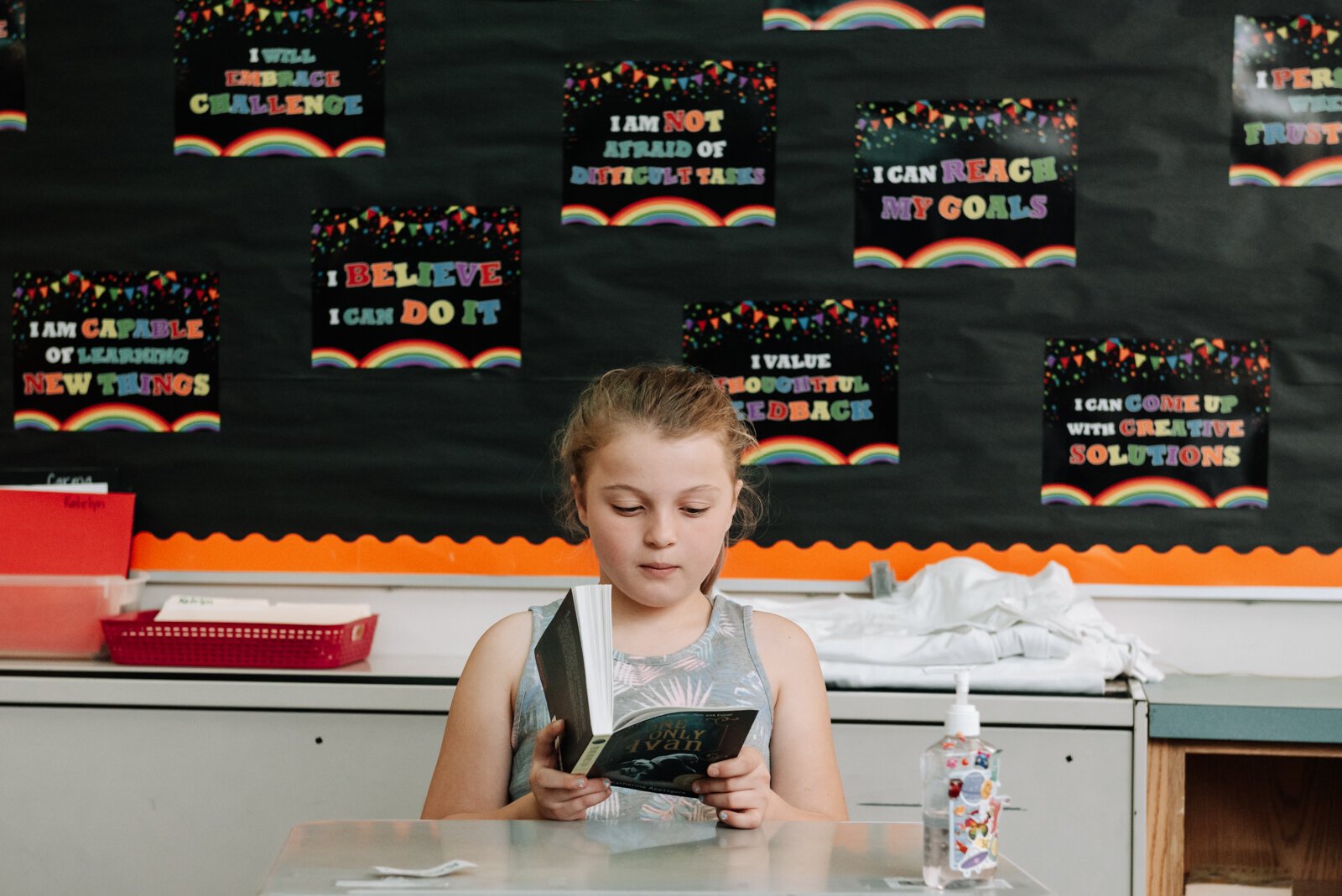 Keagyn LeMaster reads during reading time in teacher Stacey Fry's class at O J Neighbours Elementary School in Wabash.