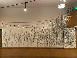An art installation at 1232 Crescent Ave. in Fort Wayne has 780 flowers taped to the wall upside down—one for every child, ages 0-17, killed by gun violence in the U.S. so far this year.