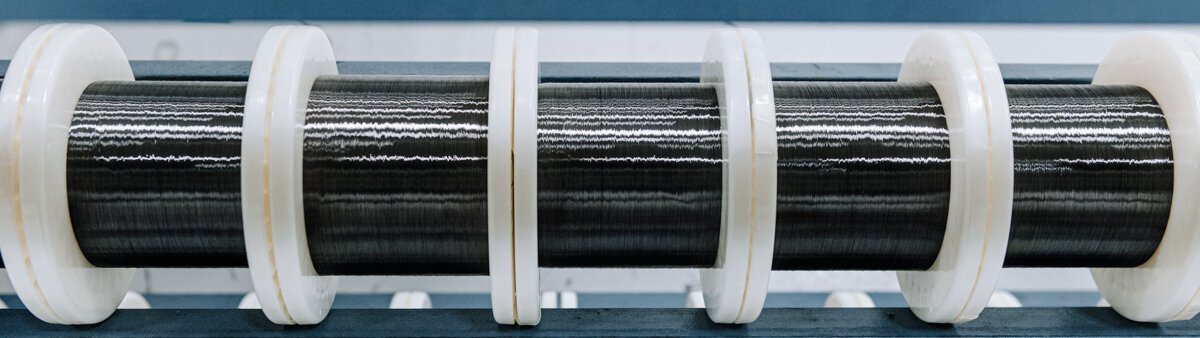 Spools of nitinol wire in the Avionics Building at Fort Wayne Metals.